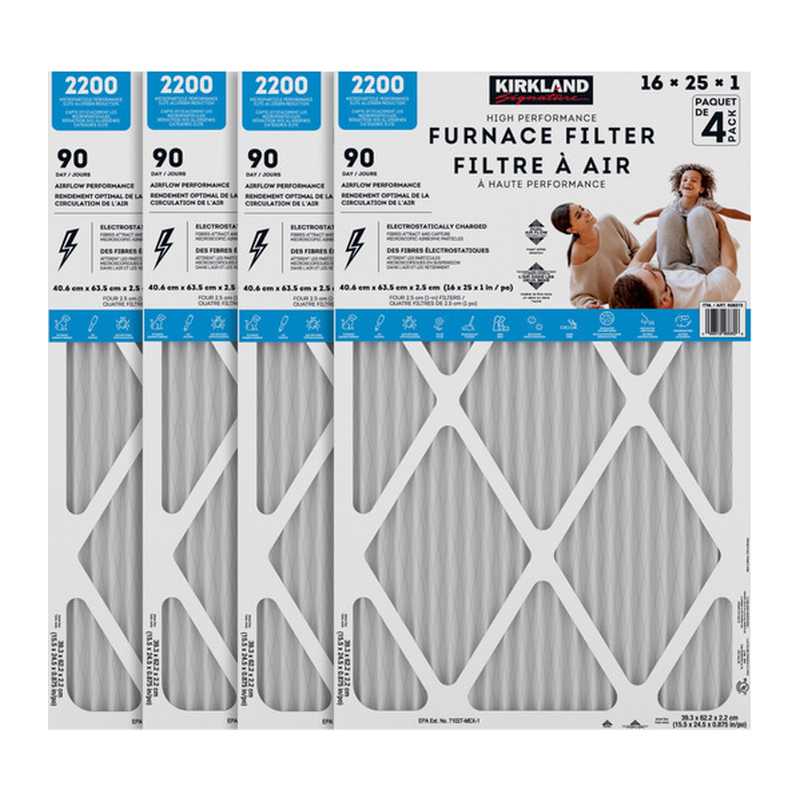 Kirkland 16 X 25 X 1 High Performance Furnace Filter 4 pk